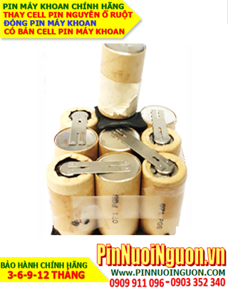 Pin máy khoan Dewalt 12V với cấu tạo bên trong là 1 khối - phải dùng máy hàn bấm pin chuyên dụng kết tạo thành-Bảo hành 6 tháng